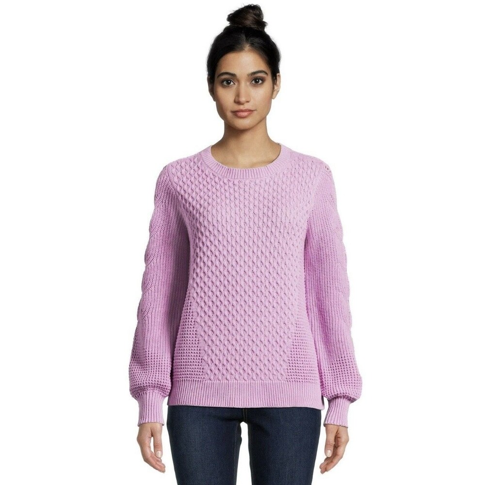 Time and Tru Women’s Size XXL (20) Bubble Stitch Pullover Sweater Soft Violet